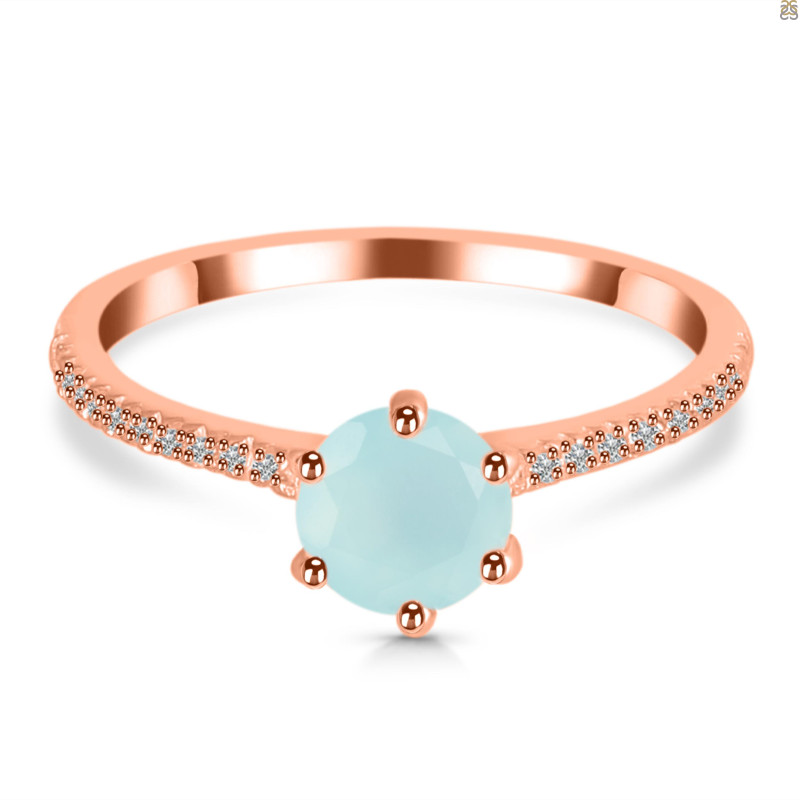 Blue Chalcedony & White Topaz Ring BLX-RDR-3144.