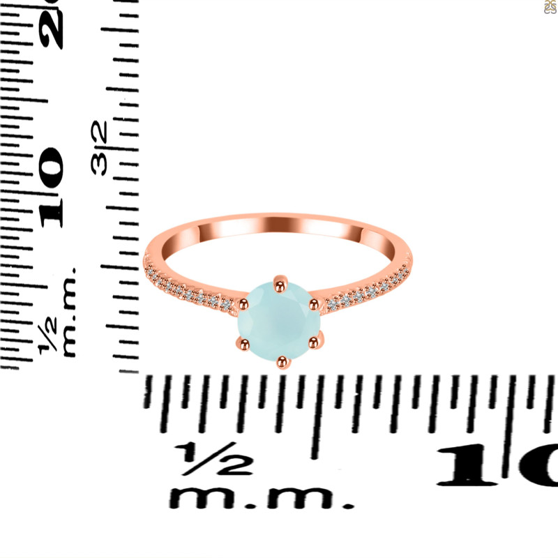 Blue Chalcedony & White Topaz Ring BLX-RDR-3144.