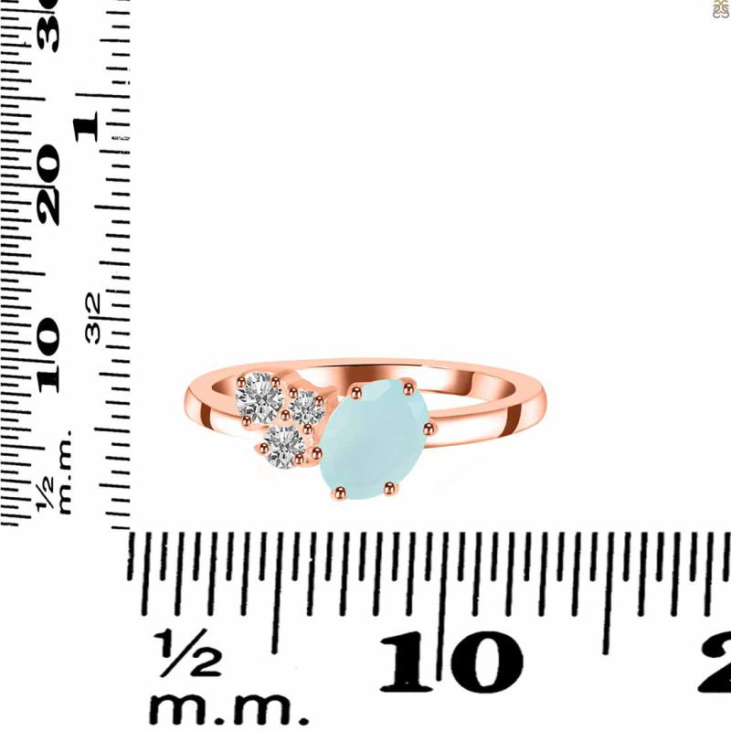 Blue Chalcedony & White Topaz Ring BLX-RDR-3153.