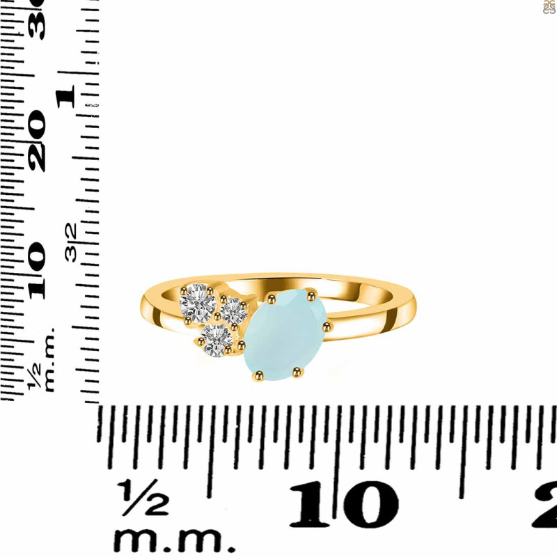 Blue Chalcedony & White Topaz Ring BLX-RDR-3153.