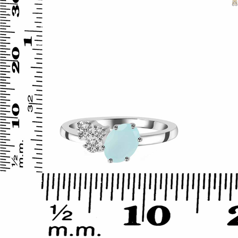 Blue Chalcedony & White Topaz Ring BLX-RDR-3153.