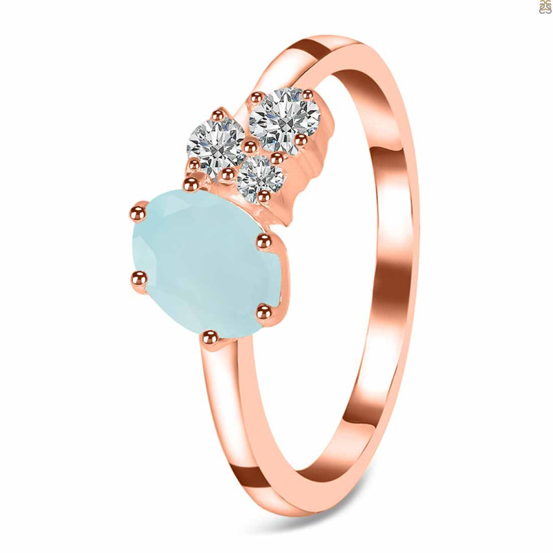 Blue Chalcedony & White Topaz Ring BLX-RDR-3153.