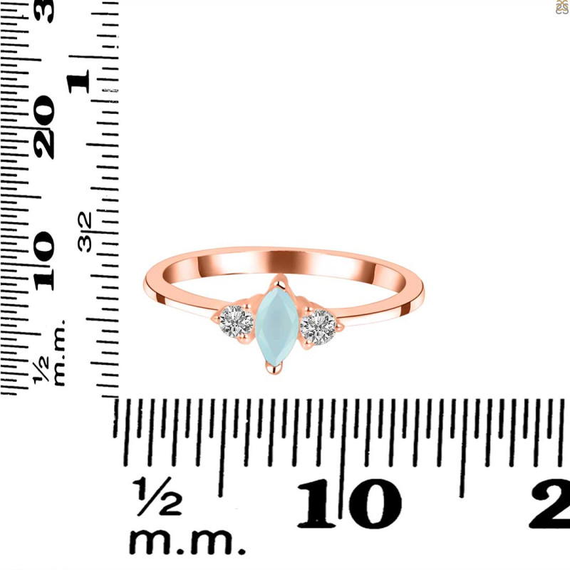 Blue Chalcedony & White Topaz Ring BLX-RDR-3155.