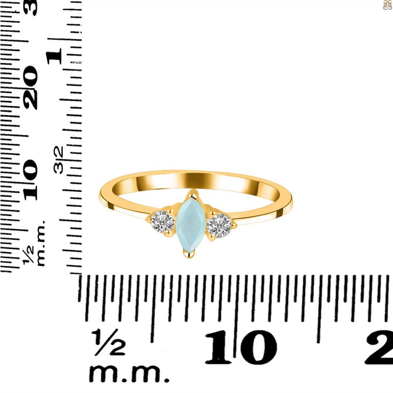 Blue Chalcedony & White Topaz Ring BLX-RDR-3155.