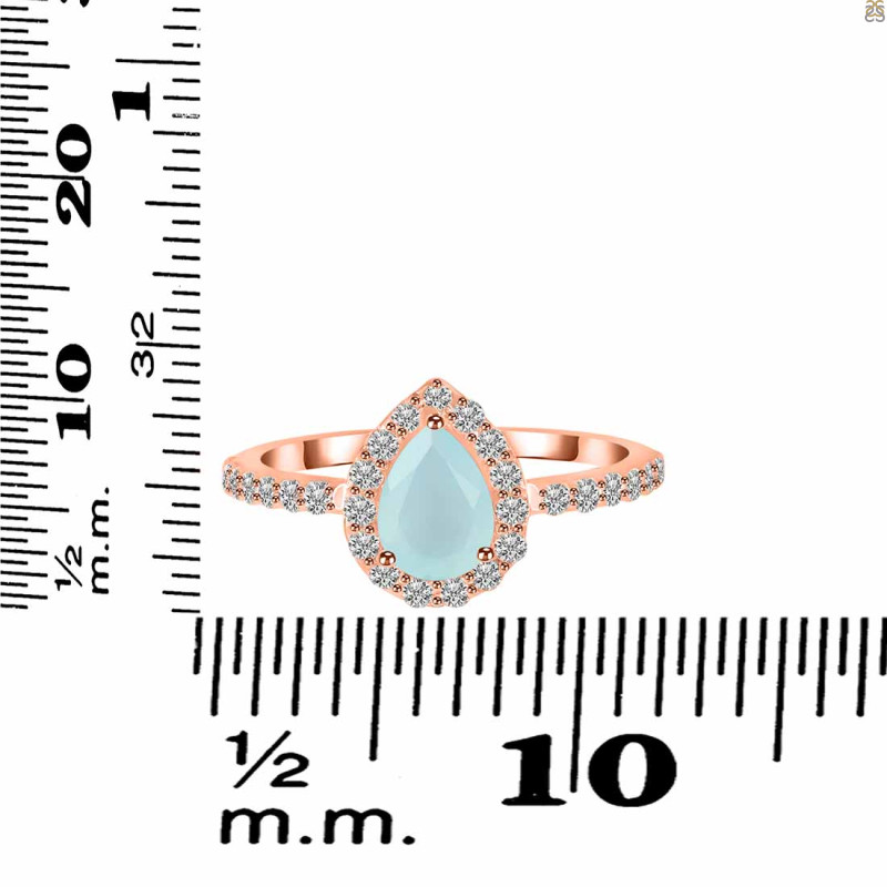 Blue Chalcedony & White Topaz Ring BLX-RDR-3161.