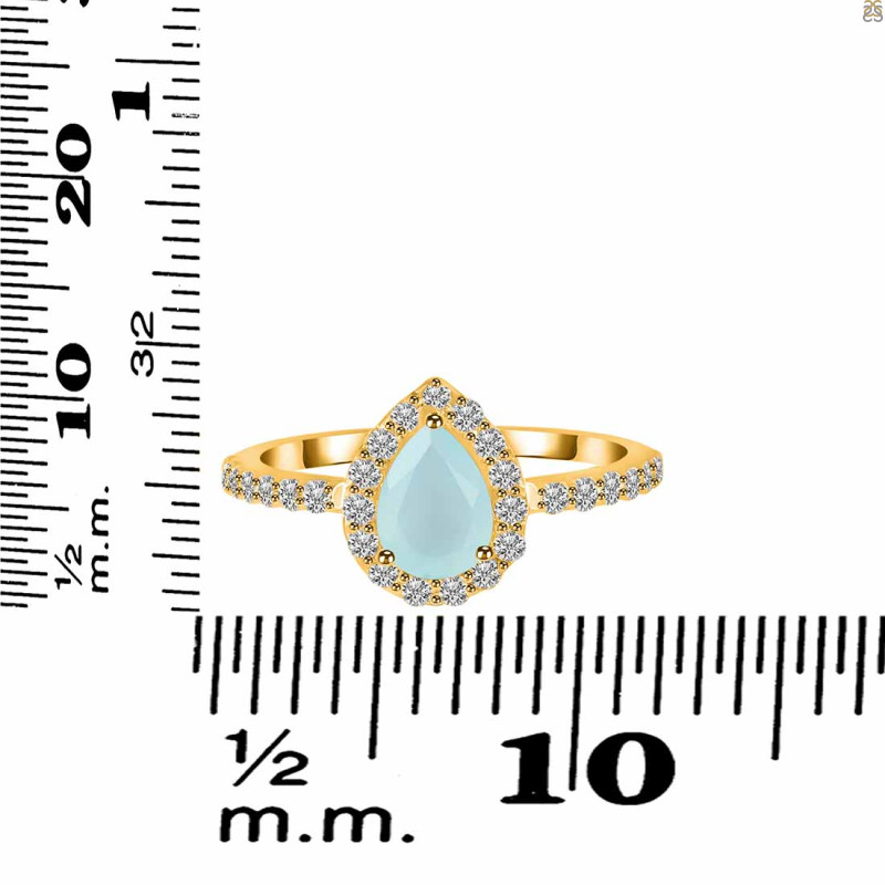 Blue Chalcedony & White Topaz Ring BLX-RDR-3161.
