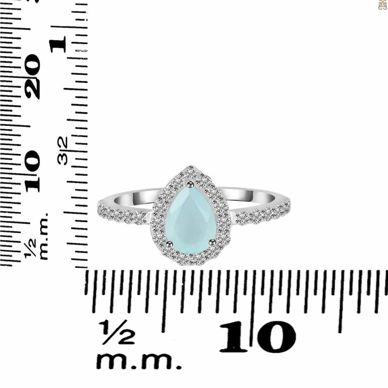 Blue Chalcedony & White Topaz Ring BLX-RDR-3161.