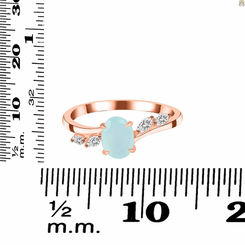 Blue Chalcedony & White Topaz Ring BLX-RDR-3163.