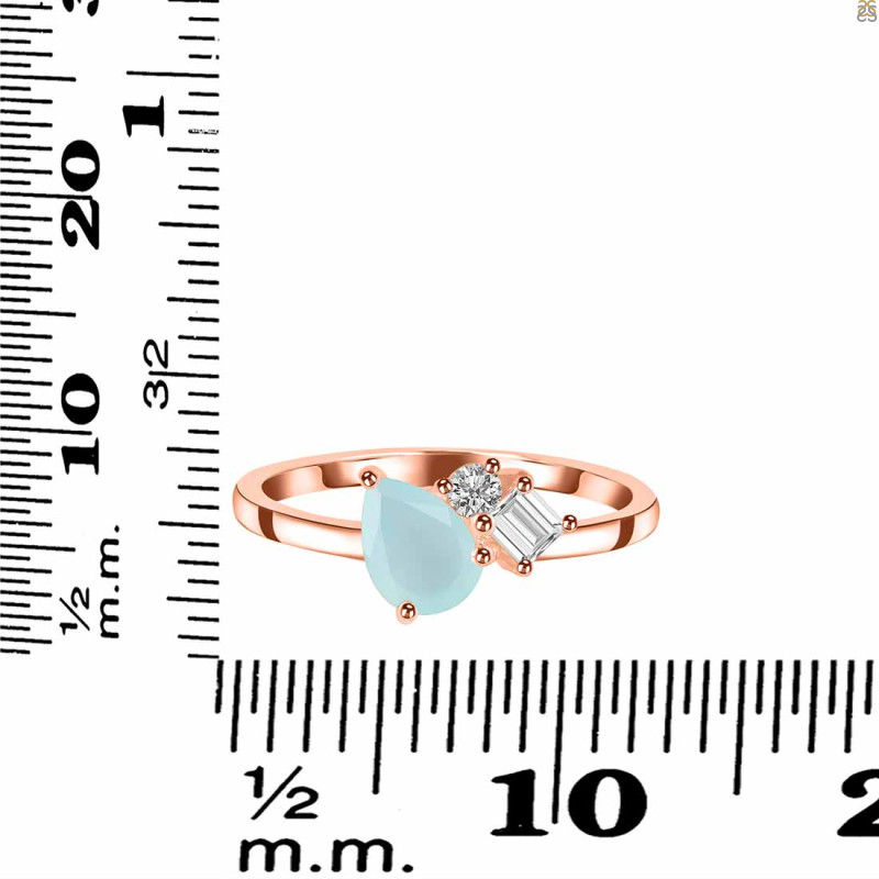 Blue Chalcedony & White Topaz Ring BLX-RDR-3199.