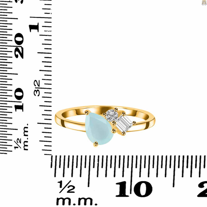 Blue Chalcedony & White Topaz Ring BLX-RDR-3199.