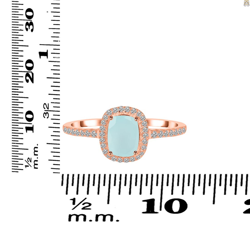 Blue Chalcedony & White Topaz Ring BLX-RDR-3263.