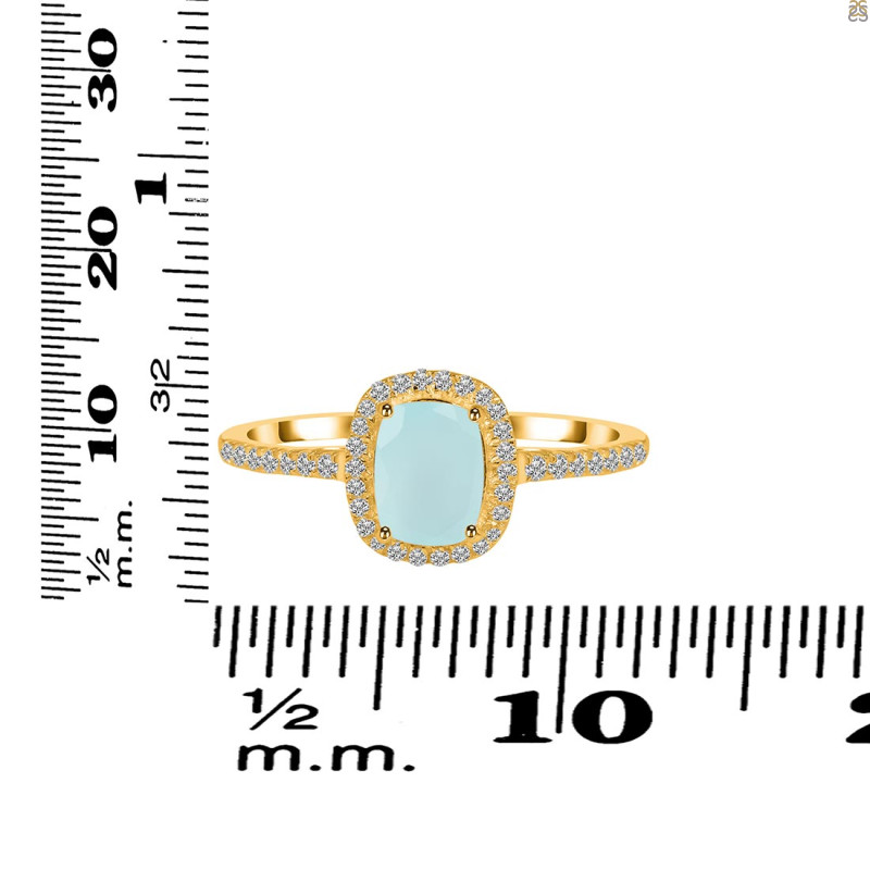 Blue Chalcedony & White Topaz Ring BLX-RDR-3263.