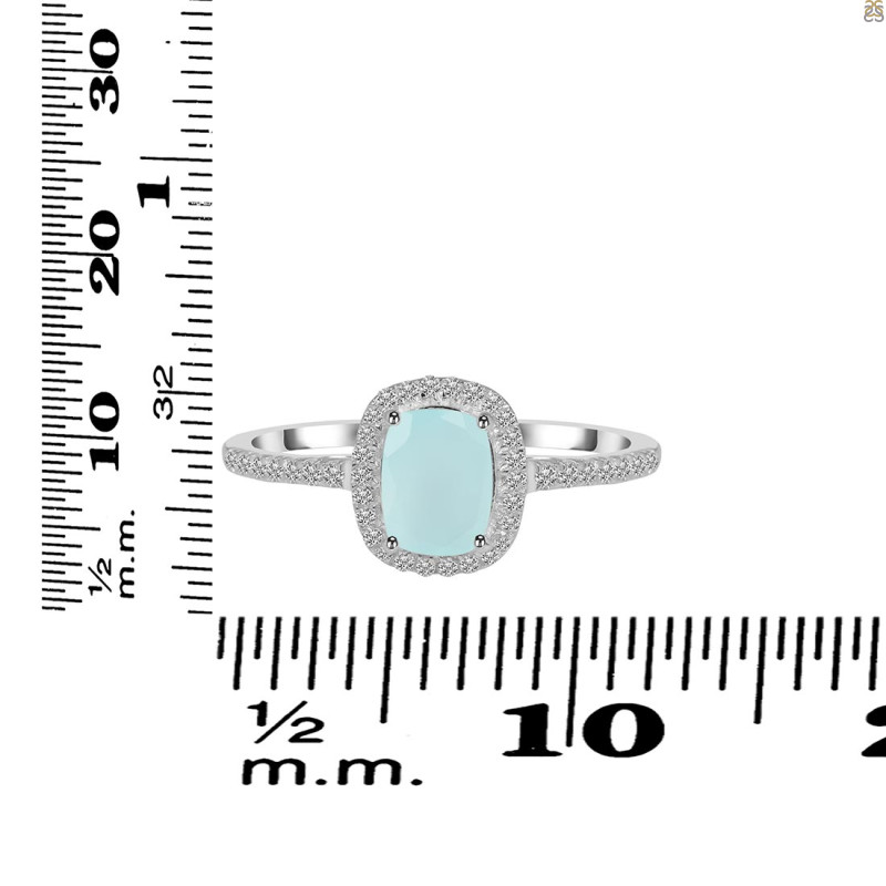 Blue Chalcedony & White Topaz Ring BLX-RDR-3263.