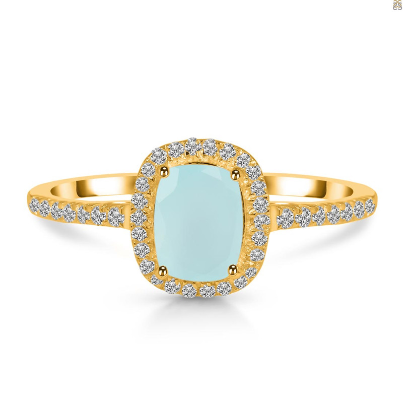 Blue Chalcedony & White Topaz Ring BLX-RDR-3263.