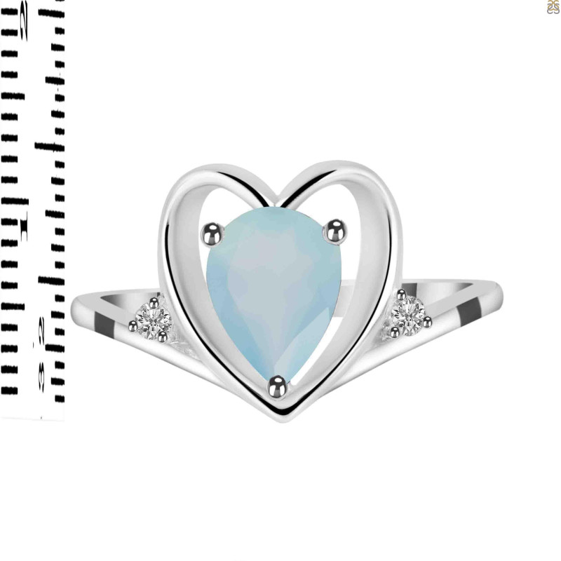 Blue Chalcedony & White Topaz Ring BLX-RDR-379.