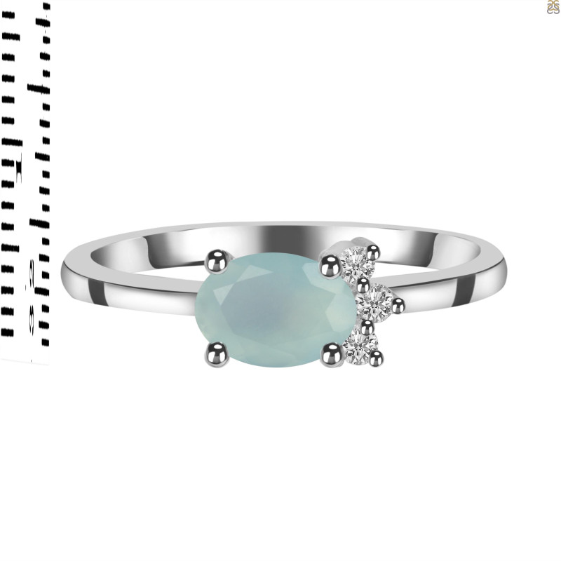 Blue Chalcedony & White Topaz Ring BLX-RDR-435.