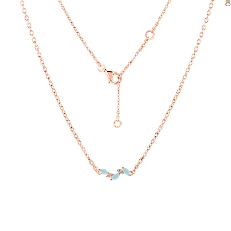 Blue Chalcedony & White Topaz Necklace BLX-RDN-460.