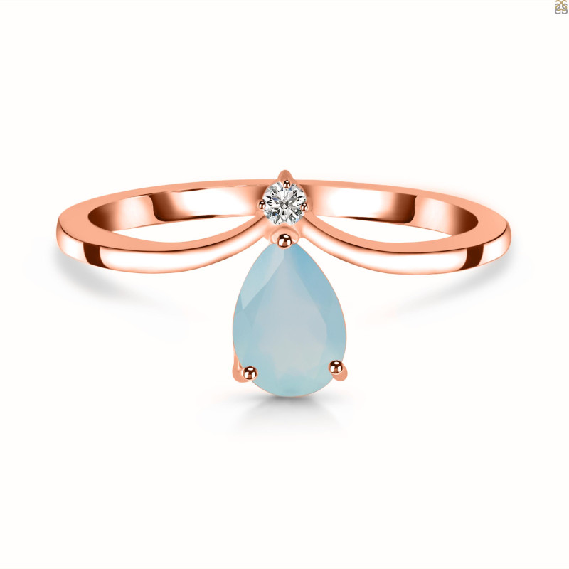 Blue Chalcedony & White Topaz Ring BLX-RR-374.