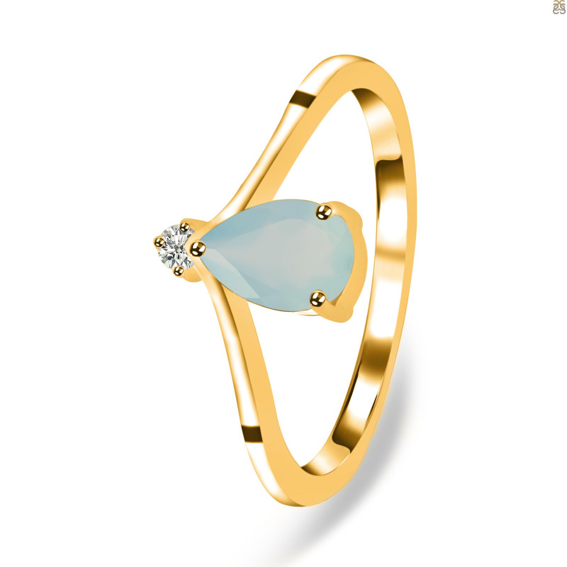 Blue Chalcedony & White Topaz Ring BLX-RR-374.