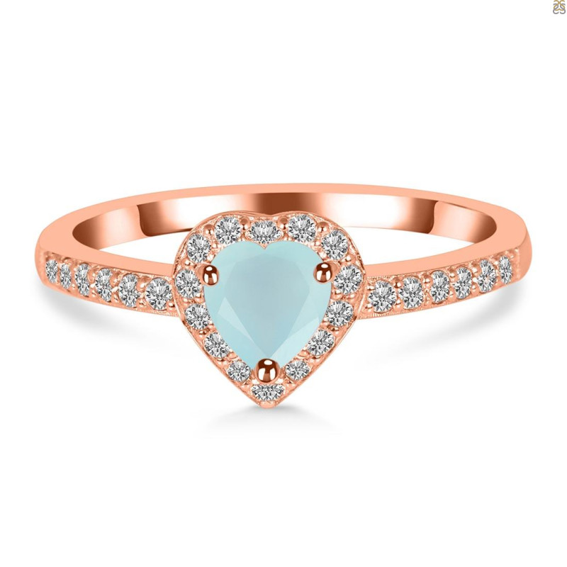 Blue Chalcedony & White Topaz Ring BLX-RR-423.