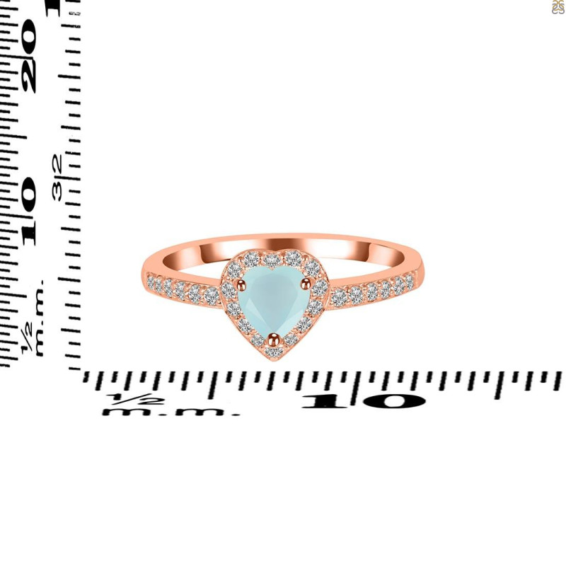 Blue Chalcedony & White Topaz Ring BLX-RR-423.