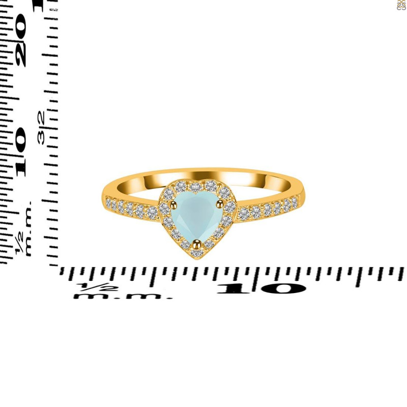 Blue Chalcedony & White Topaz Ring BLX-RR-423.