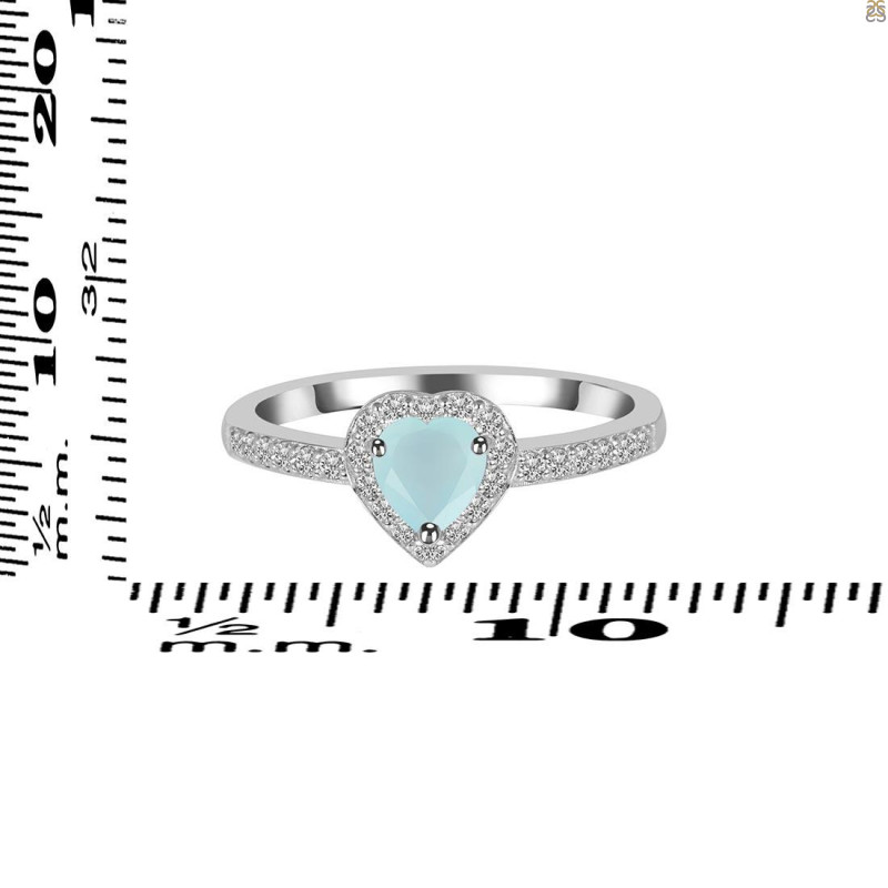 Blue Chalcedony & White Topaz Ring BLX-RR-423.