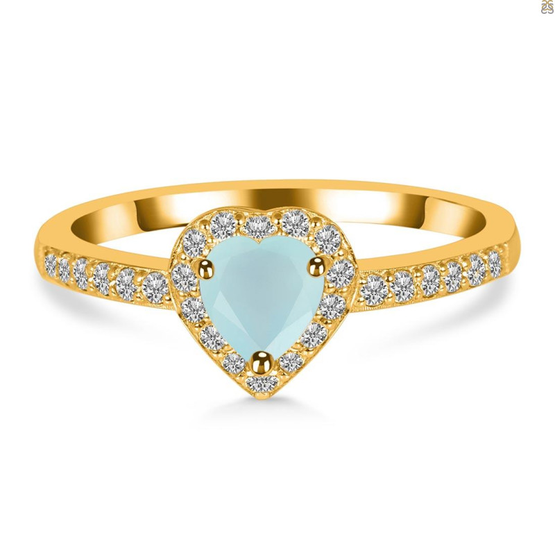 Blue Chalcedony & White Topaz Ring BLX-RR-423.