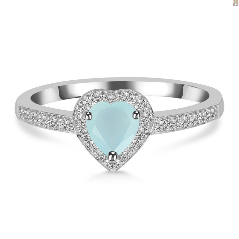 Blue Chalcedony & White Topaz Ring BLX-RR-423.