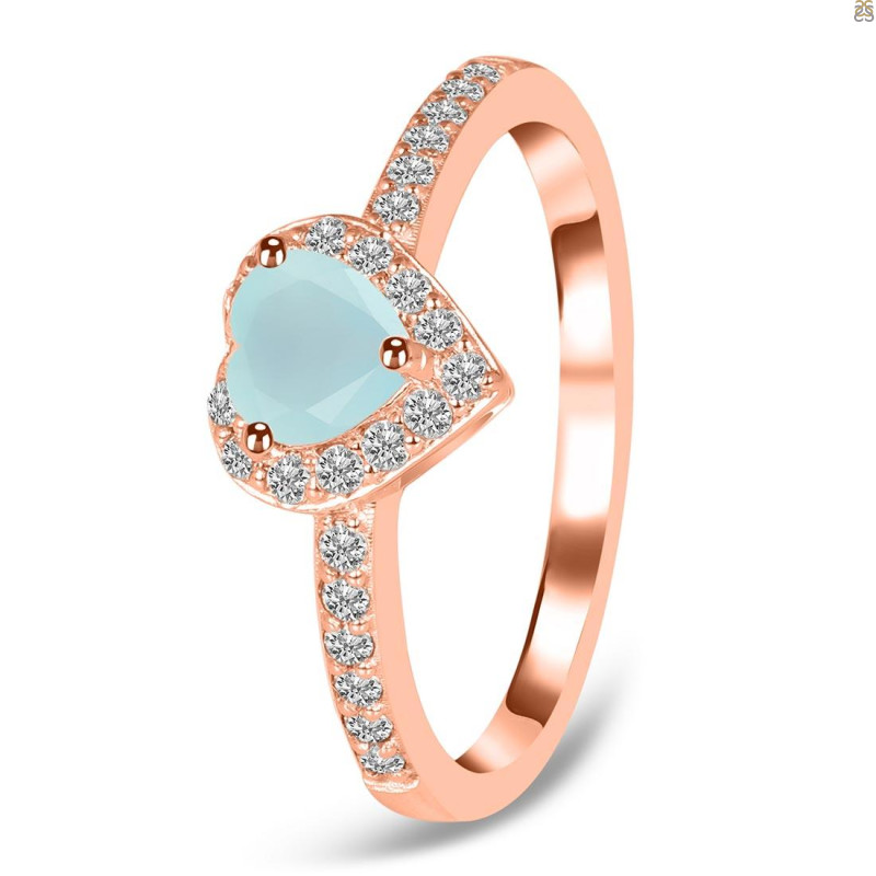 Blue Chalcedony & White Topaz Ring BLX-RR-423.