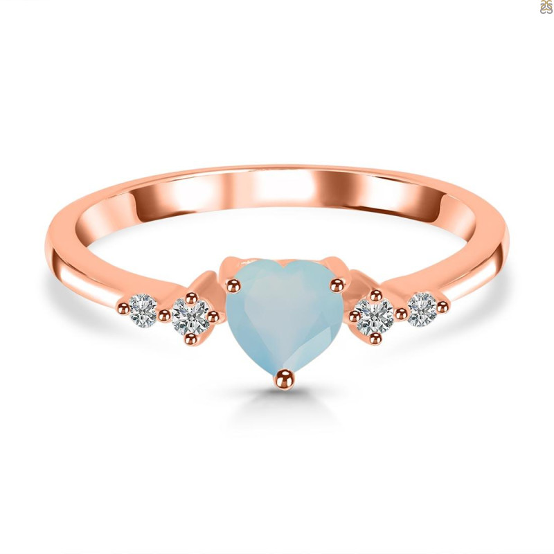 Blue Chalcedony & White Topaz Ring BLX-RR-424.