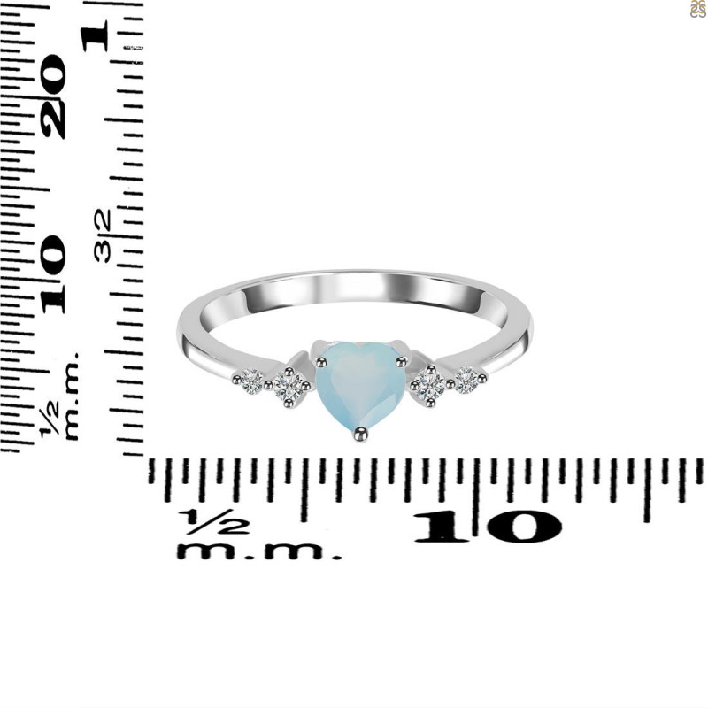 Blue Chalcedony & White Topaz Ring BLX-RR-424.