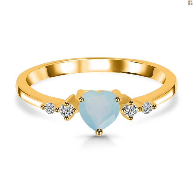 Blue Chalcedony & White Topaz Ring BLX-RR-424.