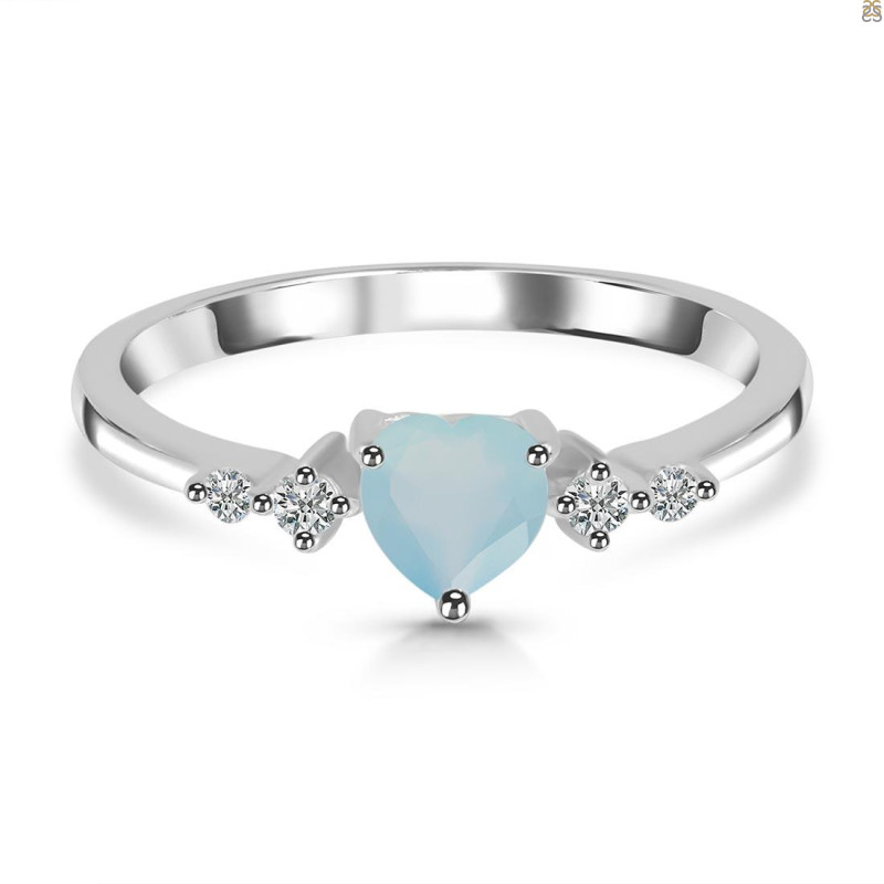 Blue Chalcedony & White Topaz Ring BLX-RR-424.