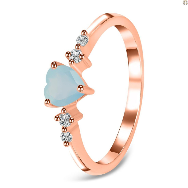 Blue Chalcedony & White Topaz Ring BLX-RR-424.