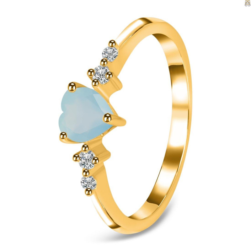 Blue Chalcedony & White Topaz Ring BLX-RR-424.