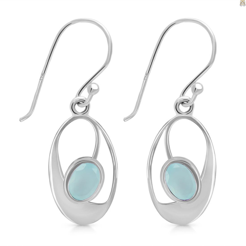 Blue Chalcedony Earring BLX-RDE-272.