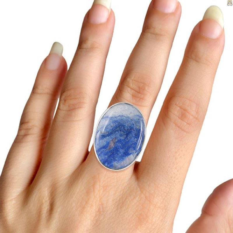 Blue Quartz Adjustable Ring-ADJ-R BQZ-2-32