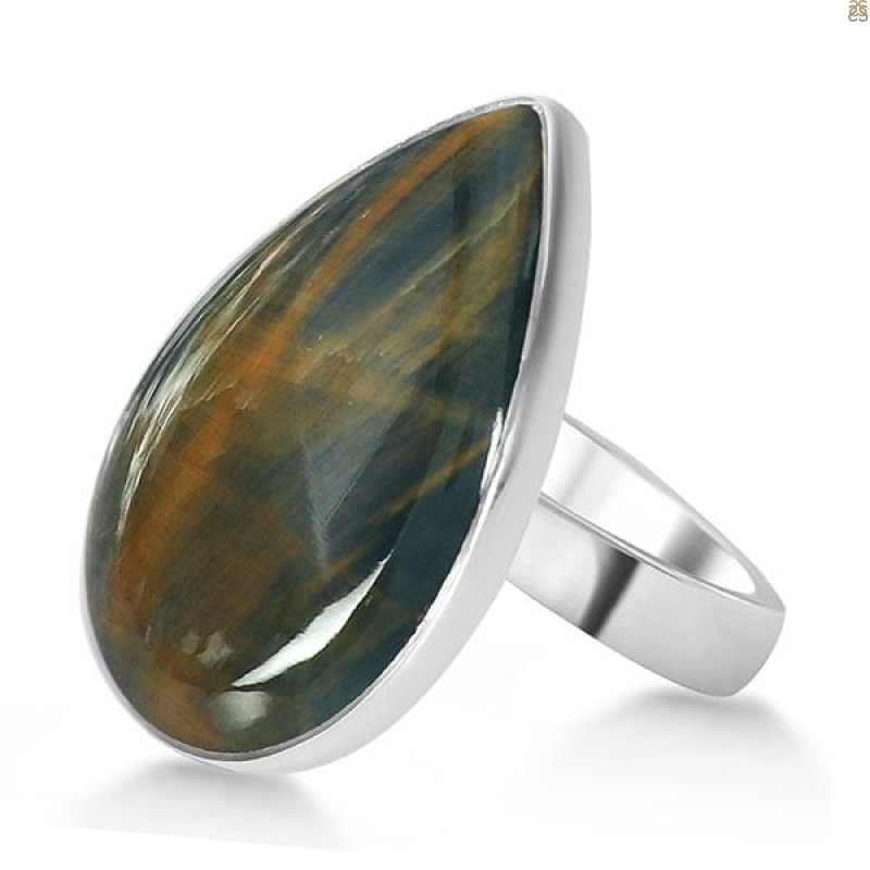 Blue Tiger Eye Adjustable Ring-ADJ-R BTE-2-51