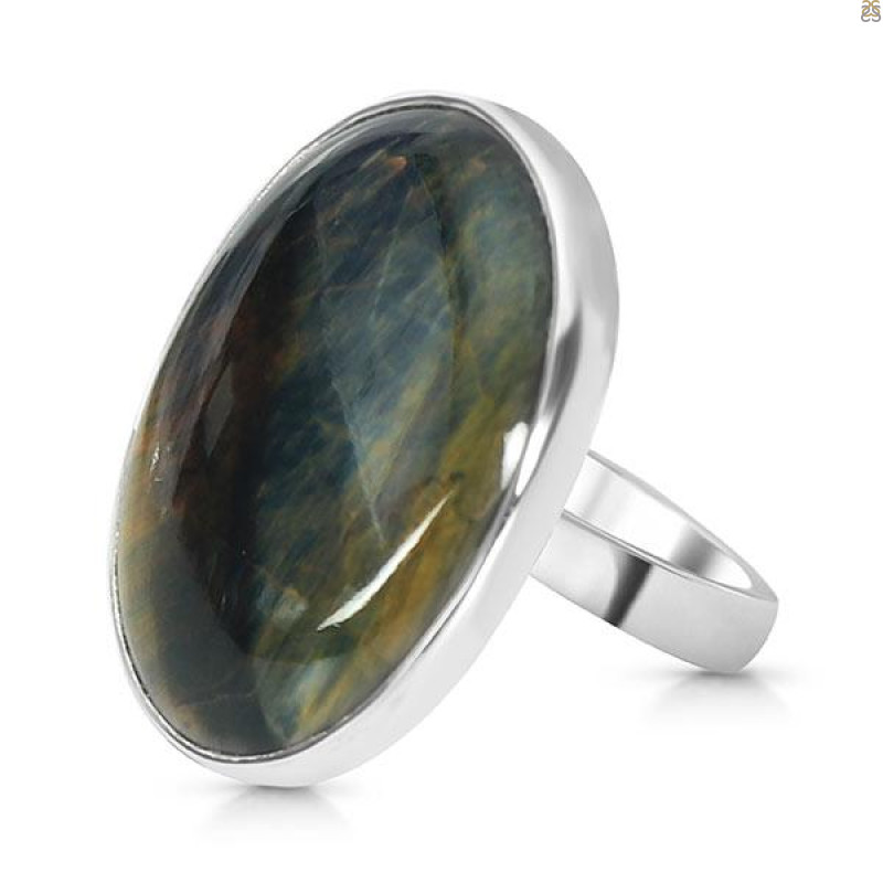 Blue Tiger Eye Adjustable Ring-ADJ-R BTE-2-64