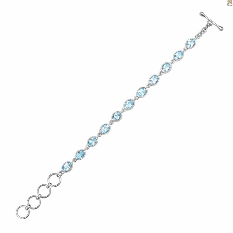 Blue Topaz Bracelet BTZ-RDB-114-CUT.