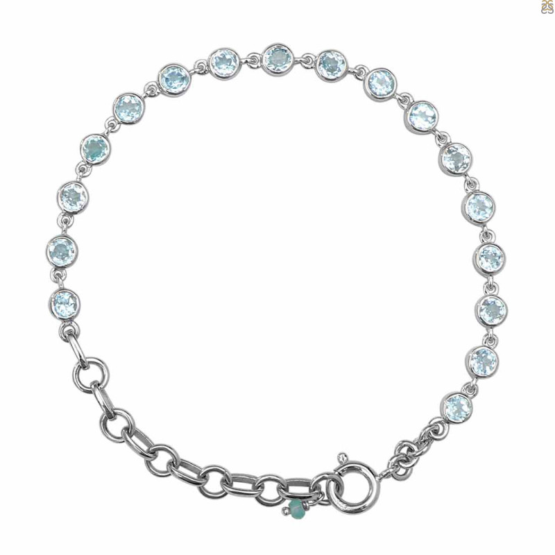 Blue Topaz Bracelet BTZ-RDB-116-CUT.