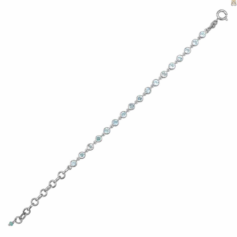 Blue Topaz Bracelet BTZ-RDB-116-CUT.