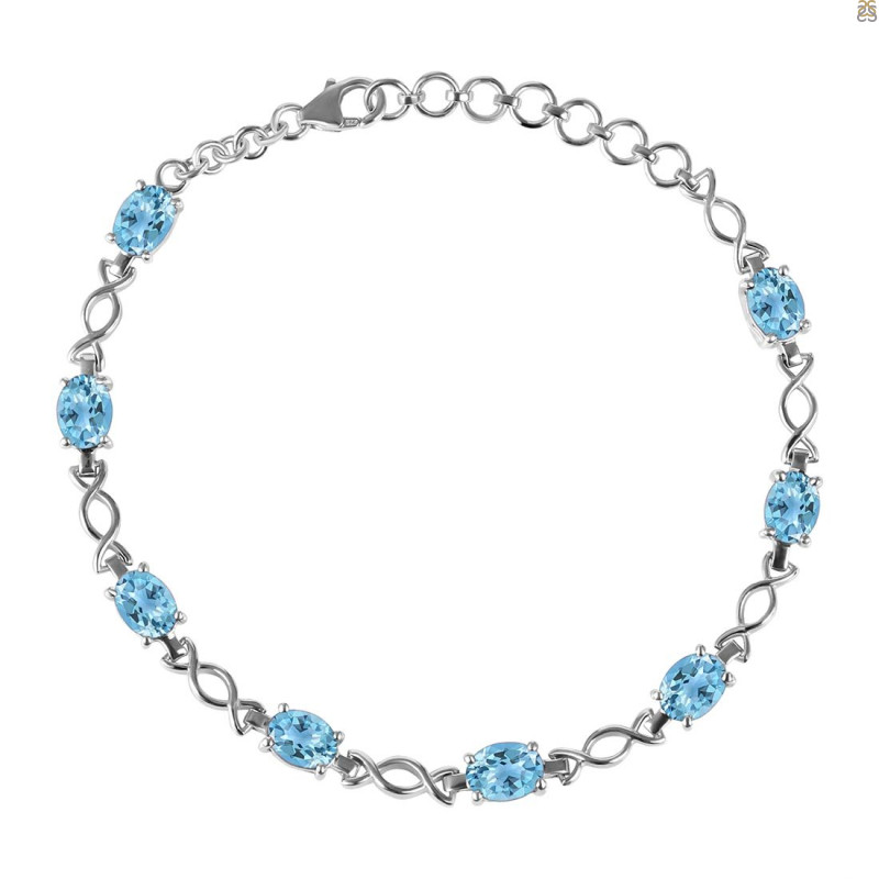 Blue Topaz Bracelet BTZ-RDB-3-A.