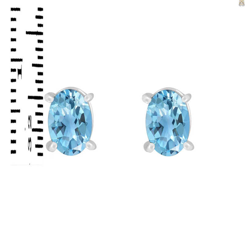 Blue Topaz Stud Earring BTZ-RDE-1154.