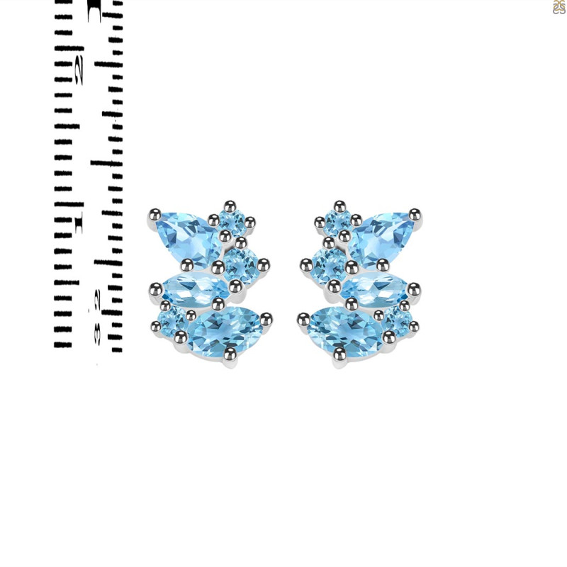 Blue Topaz Stud Earring BTZ-RDE-1261.