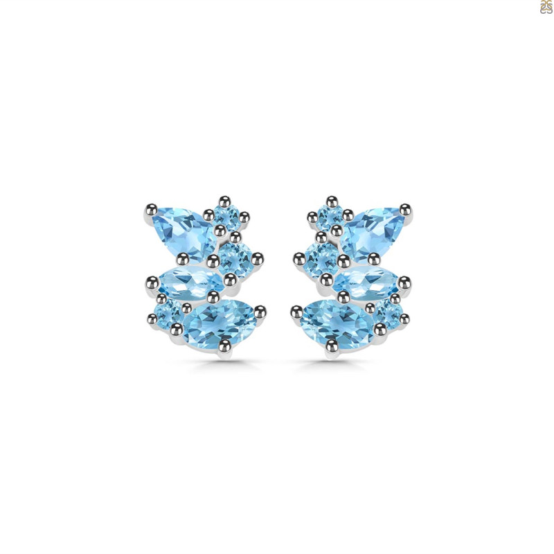 Blue Topaz Stud Earring BTZ-RDE-1261.