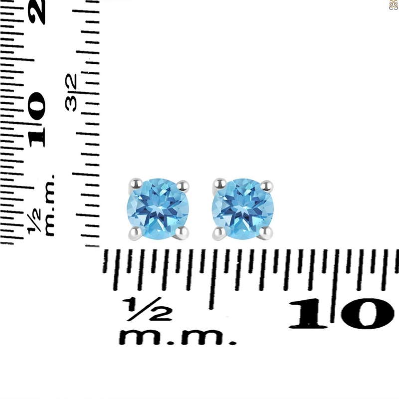 Blue Topaz Stud Earring BTZ-RDE-1321.