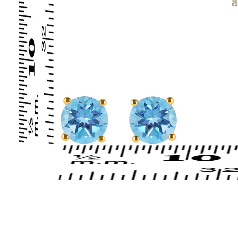 Blue Topaz Stud Earring BTZ-RDE-1353.