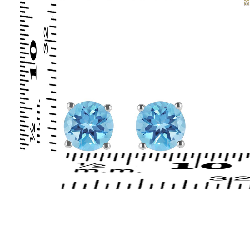 Blue Topaz Stud Earring BTZ-RDE-1353.